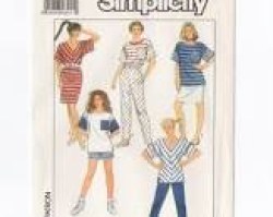 9024 SIMPLICITY 1989 KNITS PANTS, SHORTS, SKIRT, TOPS PATTERN LARGE 18-20 UNCUT